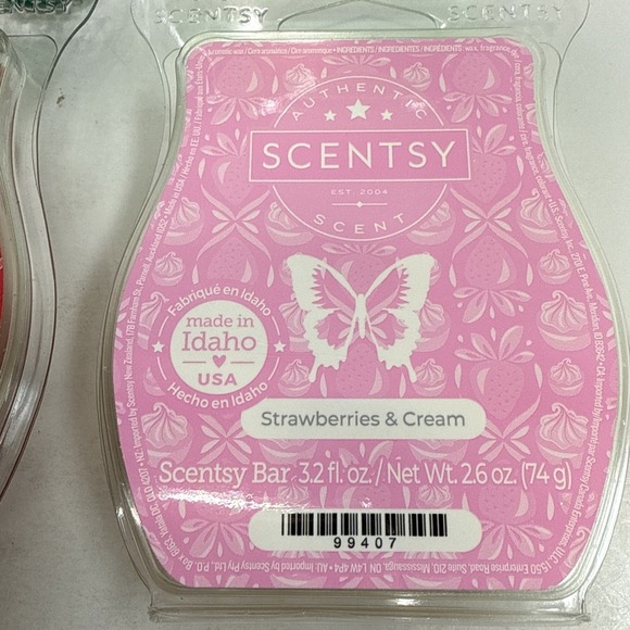 scentsy wax bars bundle STRAWBERRY & PEAR BLOSSOM X 4 NEW - Picture 3 of 6